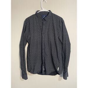 Scotch & Soda Long Sleeve Button Down Shirt Mens Large Navy XL Geometric Cotton